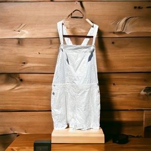 Tularosa Eyelet Shortalls, White, Size M